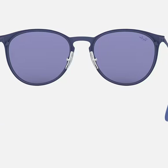 NEW Ray-Ban RB3539 Erika Metal Sunglasses Matte Blue/Blue Light Grey Mirror - Picture 4 of 16